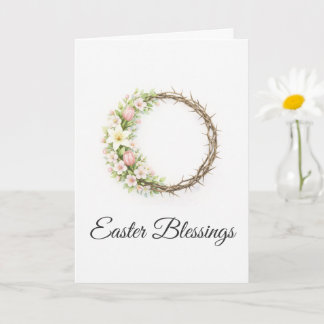 Easter Blessings Crown of Thorns Floral Christian  Karte