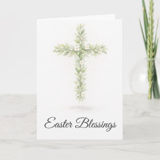 Easter Blessings Olive Branch Cross Christian Card Karte