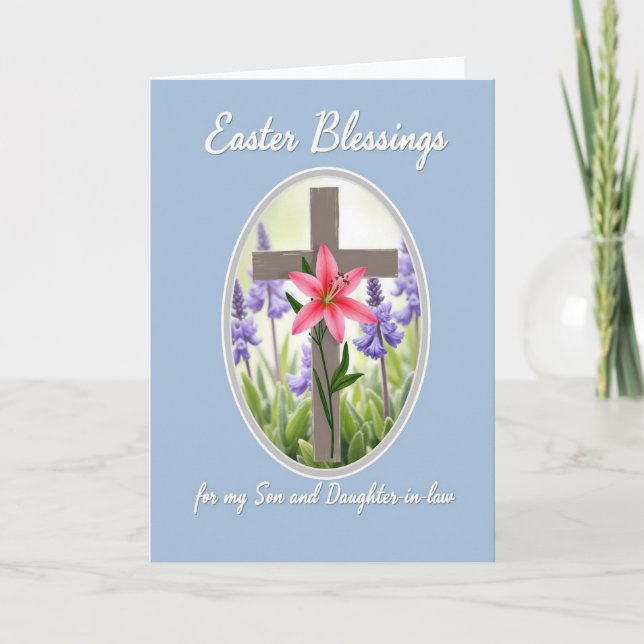 Easter Blessings Son And Law Card Karte (Vorderseite)