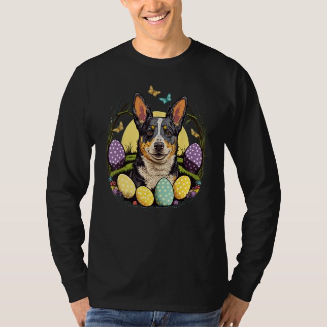 Easter Blue Heeler Bunny Dog on Easter Australian  T-Shirt (Vorderseite)