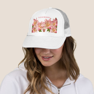 Easter Bonnet: Floral Photography Pink Easter Lily Truckerkappe