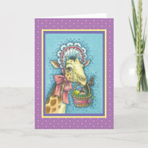 EASTER BONNET GIRAFFE, URLAUB GREETING CARD Vers Feiertagskarte
