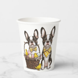 Easter Boston Terrier Dogs Pappbecher