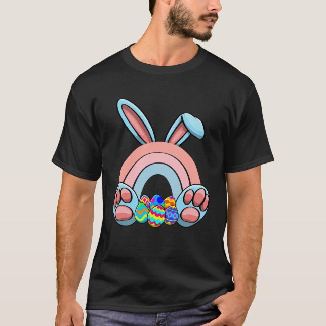Easter Bunnies Rainbow Nature Women Easter Day Egg T-Shirt (Vorderseite)