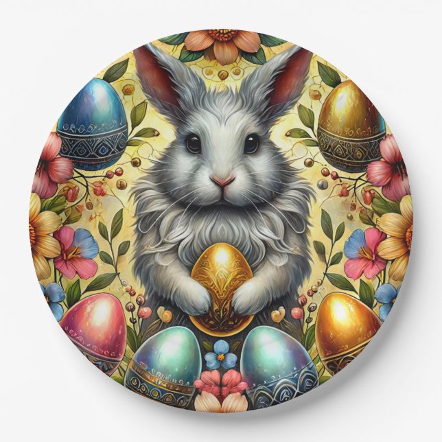 EASTER BUNNY 3D ~ Alkoholtinten ~ Papierplatte Pappteller (Vorderseite)