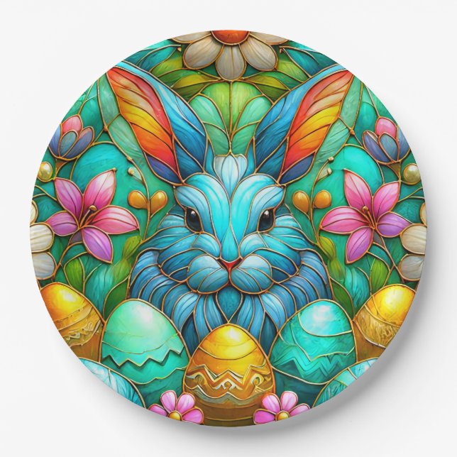 EASTER BUNNY 3D ~ Alkoholtinten ~ Papierplatte Pappteller (Vorderseite)