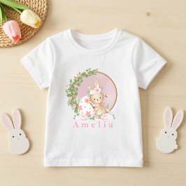 Easter Bunny at Garden Personalized  Kleinkind T-shirt