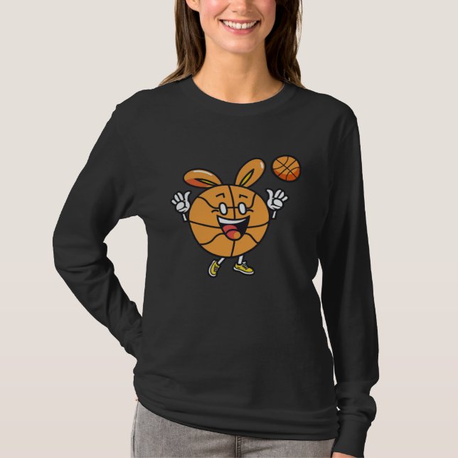Easter Bunny Basketball Easter T-Shirt (Vorderseite)