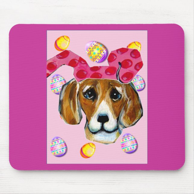 EASTER BUNNY BEAGLE MOUSEPAD (Vorne)