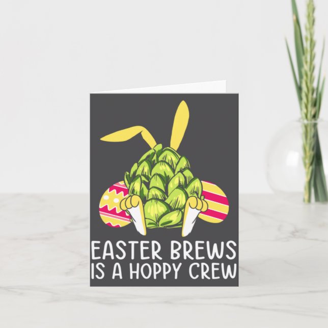 Easter Bunny Beer Drinking Rabbit Illustration Karte (Vorderseite)