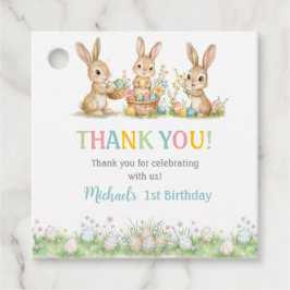 Easter Bunny Boy First Birthday Favor Gift Tag Geschenkanhänger
