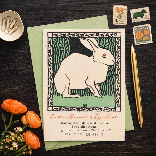 Easter Bunny Brunch and Egg Hunt Invitation Einladung (Von Creator hochgeladen)