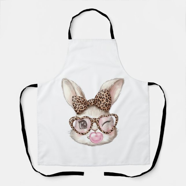 Easter Bunny Cute Glasses Leopard Bunny Rabbit Eas Schürze (Vorderseite)