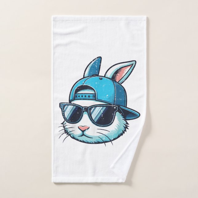 Easter Bunny Face Baseball Cap Sunglasses Rabbit B Handtuch (Handtuch)