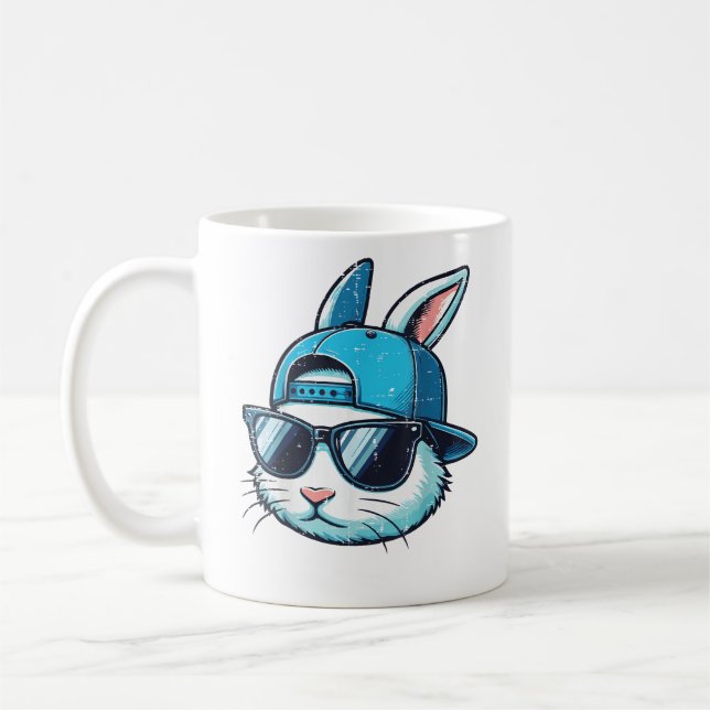 Easter Bunny Face Baseball Cap Sunglasses Rabbit B Kaffeetasse (Links)