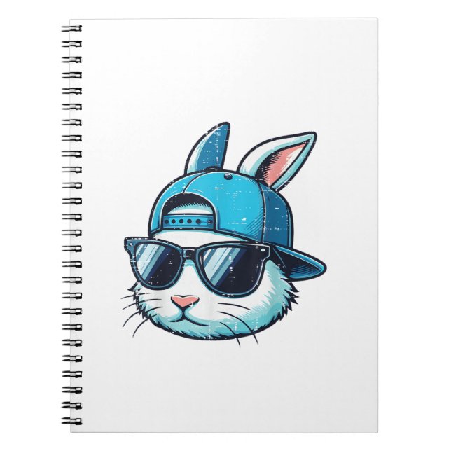 Easter Bunny Face Baseball Cap Sunglasses Rabbit B Notizblock (Vorderseite)