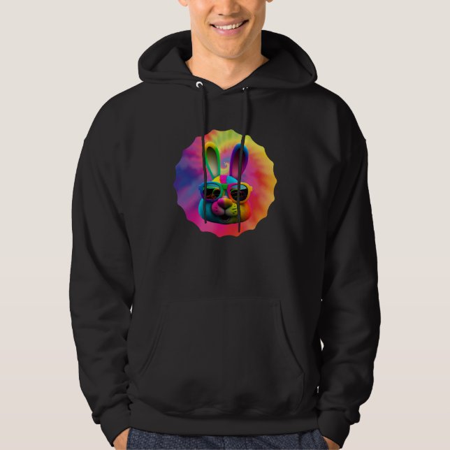 Easter Bunny Face Easter Rabbit cool Easter Bunnie Hoodie (Vorderseite)