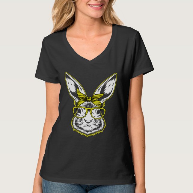 Easter Bunny Face Easter Rabbit cool Easter Bunnie T-Shirt (Vorderseite)
