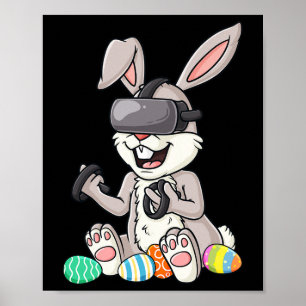 Easter Bunny Gamer Fun Eggs Gaming Kleinkind Boys  Poster