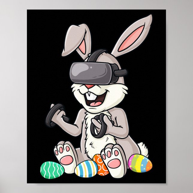 Easter Bunny Gamer Fun Eggs Gaming Kleinkind Boys  Poster (Vorne)