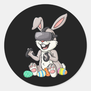 Easter Bunny Gamer Fun Eggs Gaming Kleinkind Boys Runder Aufkleber