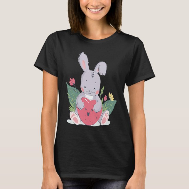 Easter Bunny Girls Ladies Children Easter Easter   T-Shirt (Vorderseite)