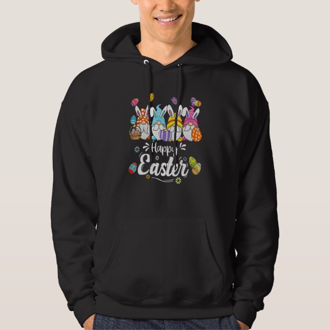 Easter Bunny Gnome Easter Eggs Hunting Women Kids  Hoodie (Vorderseite)