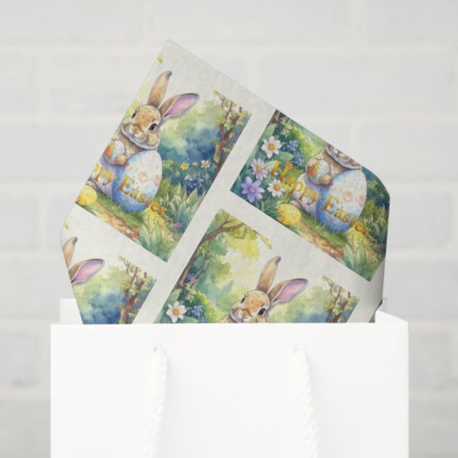 Easter Bunny holding easter egg Seidenpapier (Geschenktüte)