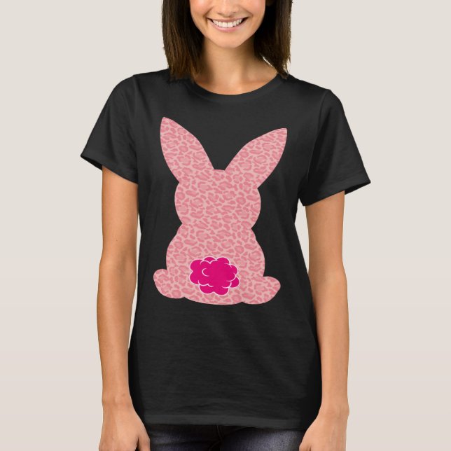 Easter Bunny Leopard Pattern Girls Women T-Shirt (Vorderseite)