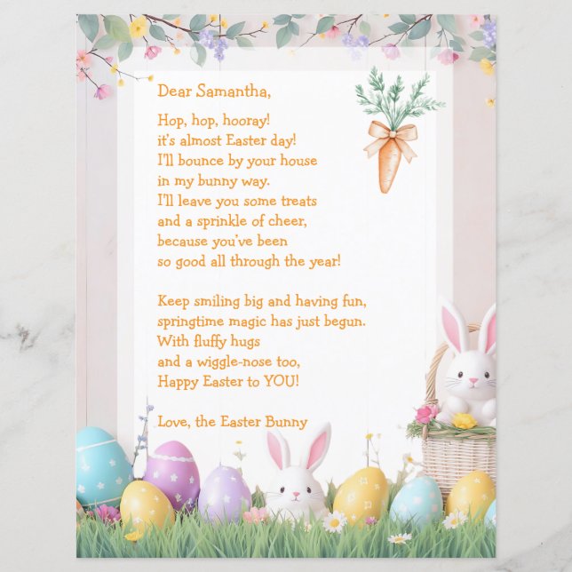 Easter Bunny Letter and Games for Children (Vorderseite)