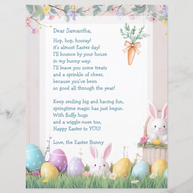 Easter Bunny Letter and Games for Children (Vorderseite)