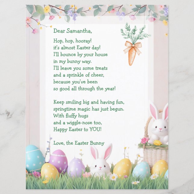Easter Bunny Letter and Games for Children (Vorderseite)