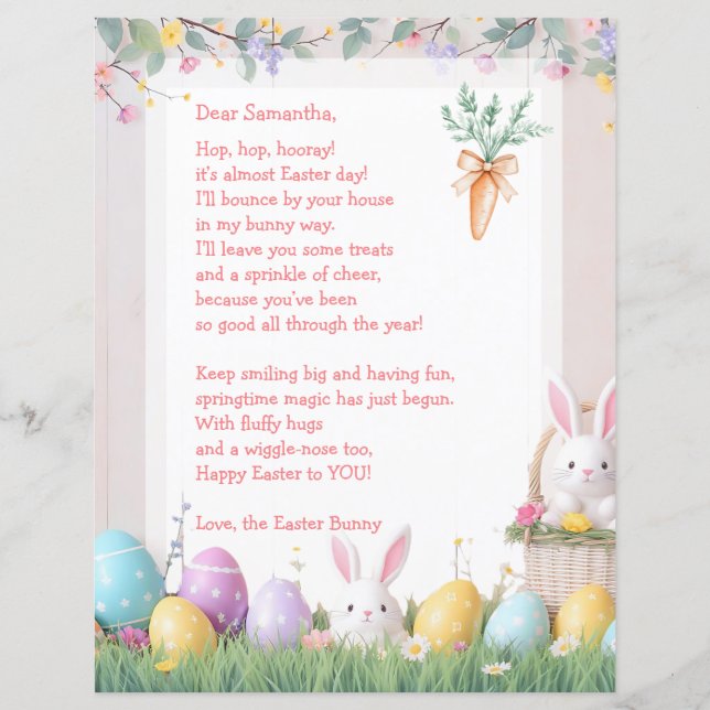 Easter Bunny Letter and Games for Children (Vorderseite)