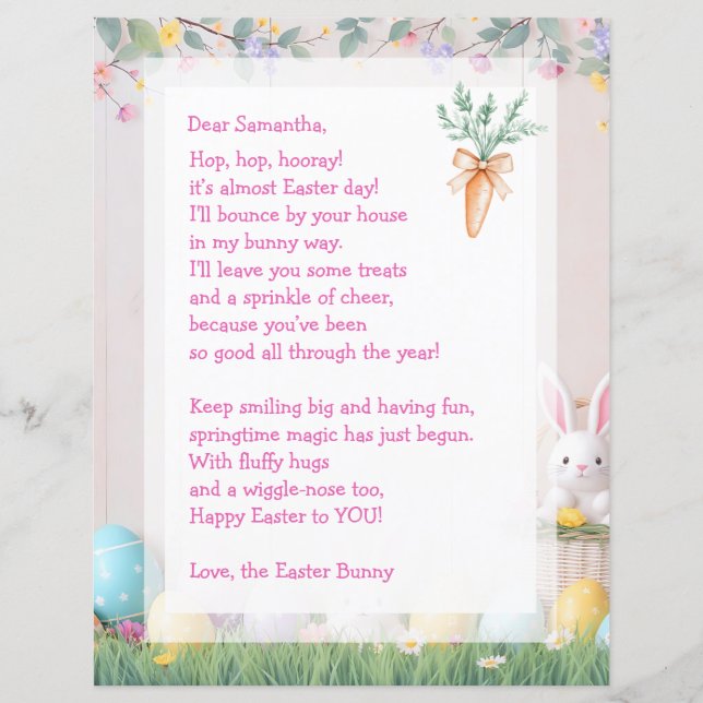 Easter Bunny Letter and Games for Children (Vorderseite)