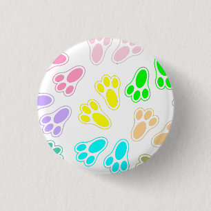 Easter Bunny Paw Print Pattern Button