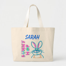 EASTER BUNNY PERSONALISIERT TOTE BAG JUMBO STOFFBEUTEL