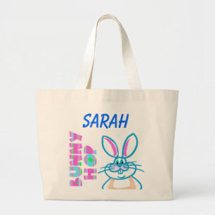EASTER BUNNY PERSONALISIERT TOTE BAG JUMBO STOFFBEUTEL
