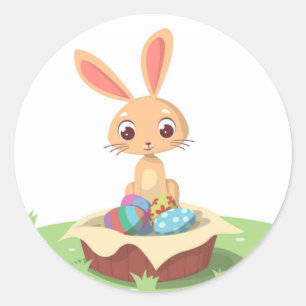 EASTER BUNNY RUNDER AUFKLEBER