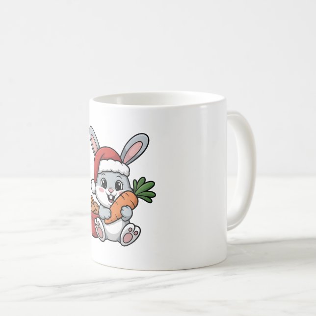Easter Bunny’s Carrot Christmas Funny Cute Holiday Kaffeetasse (VorderseiteRechts)