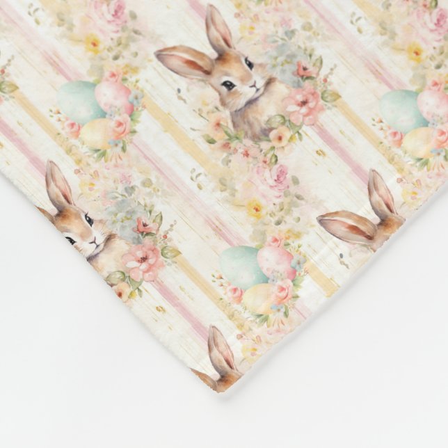 Easter Bunny Seamless Fabric – Pastel Cute Rabbit  Fleecedecke (Ecke)