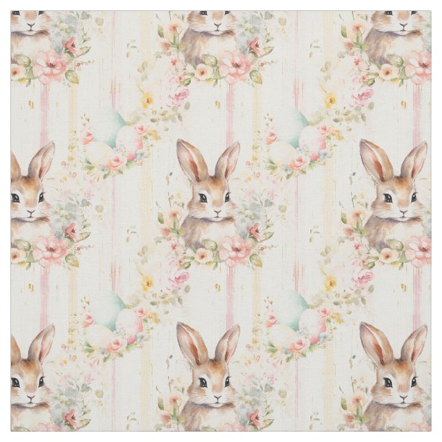 Easter Bunny Seamless Fabric – Pastel Cute Rabbit  Stoff (Muster)