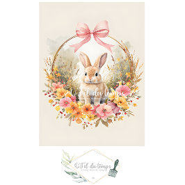 Easter Bunny Surrounded By Flowers Seidenpapier