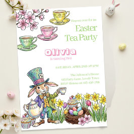 Easter Bunny Tea Party Any Age Kids Birthday  Einladung