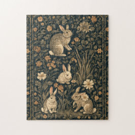 Easter Bunny William Morris Art & Craft Style Chic Puzzle