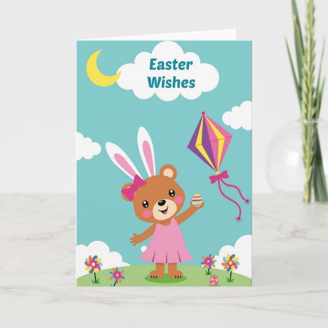 Easter Bunny Wishes Card Karte (Vorderseite)