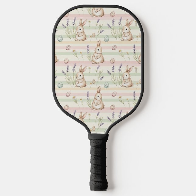 Easter Bunny with Eggs Spring Pastel Pattern (1) Pickleball Schläger (Vorderseite)