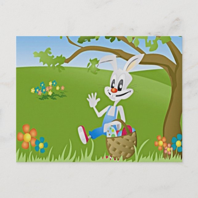 Easter Bunny with Feiertagspostkarte (Vorderseite)