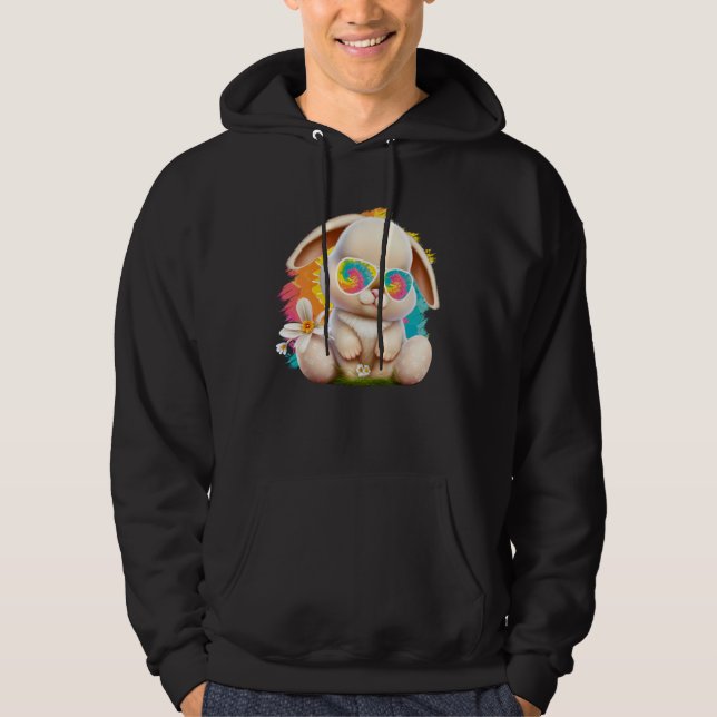 Easter Bunny with Glasses Cute bunnies Easter  1 Hoodie (Vorderseite)