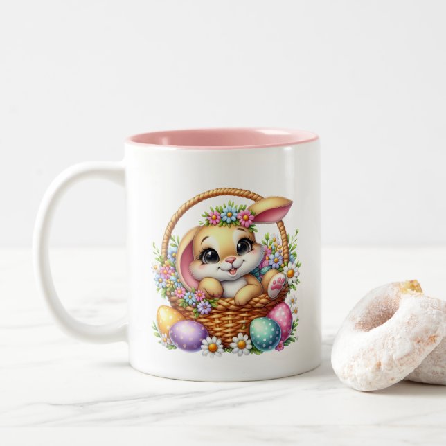 Easter Bunny  Zweifarbige Tasse (Mit Donut)