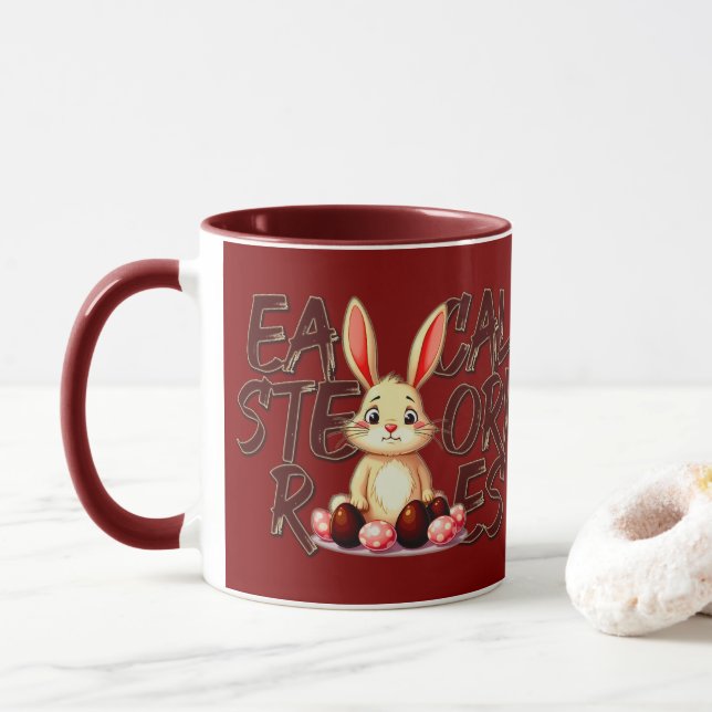 Easter Calories Stories – Funny Bunny - caneca Tasse (Mit Donut)